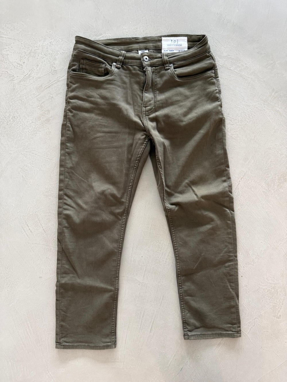 TPJ The Perfect Jean Olive Green Slim Pants 31 waist x 28 length